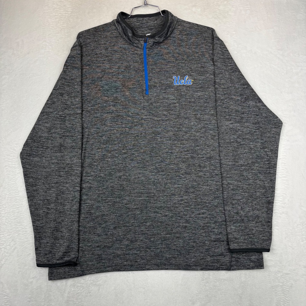 Colosseum UCLA Bruins Mens XL Quarter Zip Pullover Space Dye Heather Grey Y2K